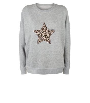 leopard print star sweatshirt