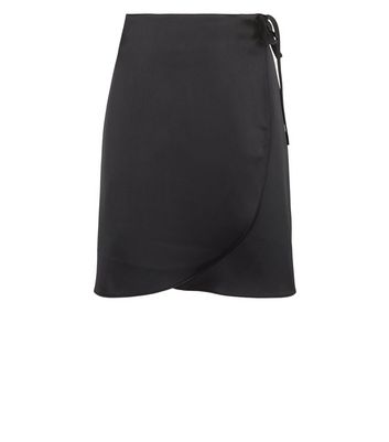 New look satin wrap mini outlet skirt