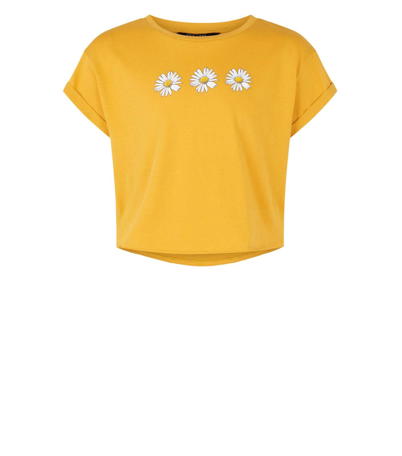 Girls Mustard Daisy T-Shirt Image 4