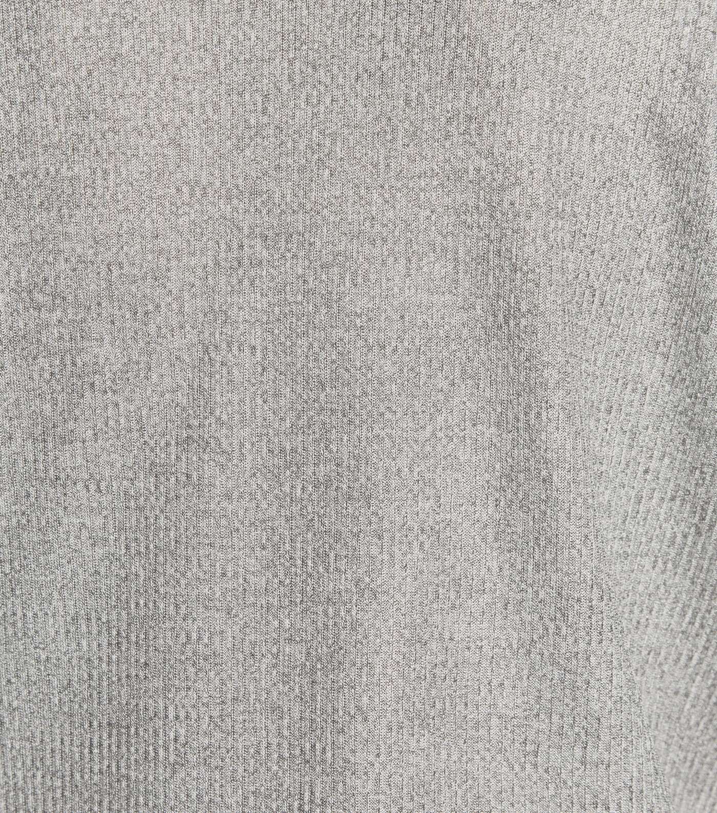 Grey Fine Knit Metallic Tie Front Top Image 6