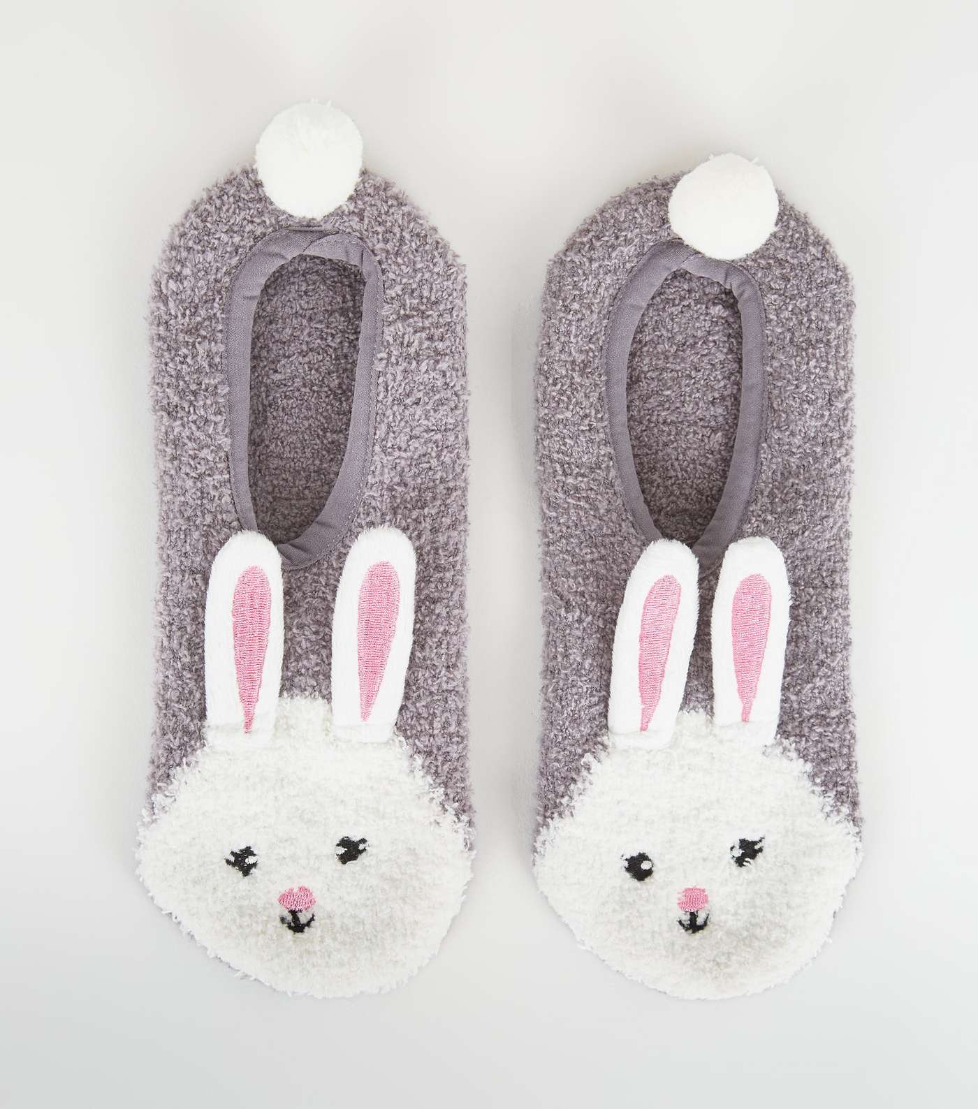 Grey Bunny Ballet Slipper Socks