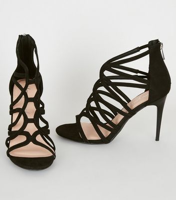 Black Suedette Swirl Strappy Stilettos New Look shop for Black Suedette Swirl Strappy Stilettos New Look at Shopo
