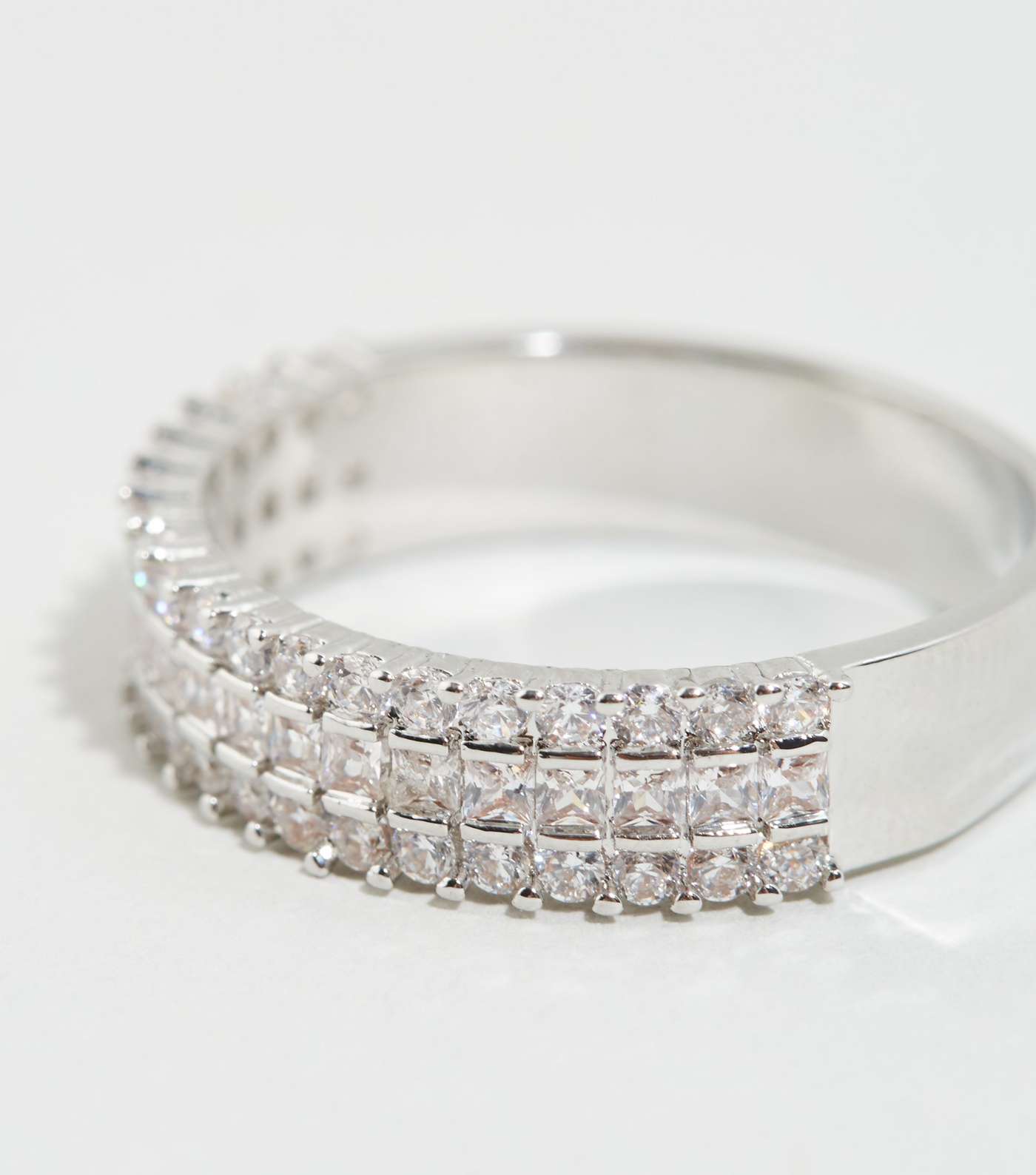 Silver Cubic Zirconia Band Ring Image 2