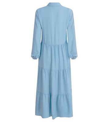 pale blue shirt dress