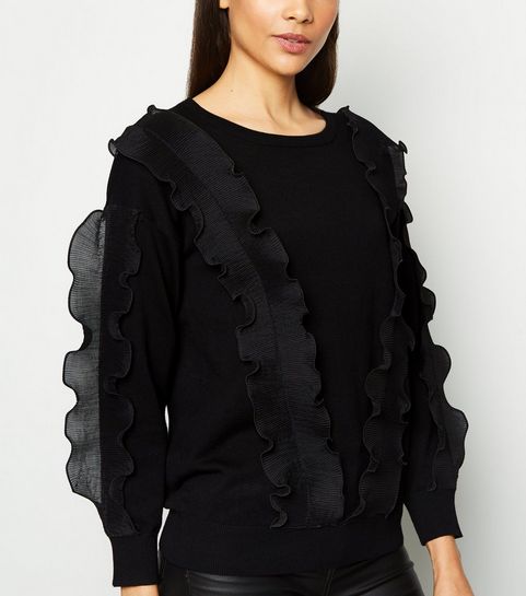 Cameo Rose Black Frill Trim Jumper