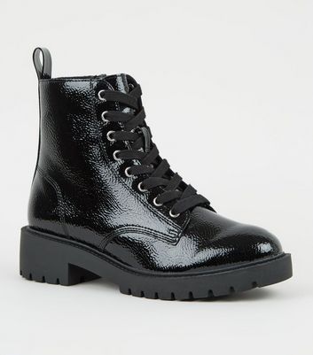 girls black lace up boots