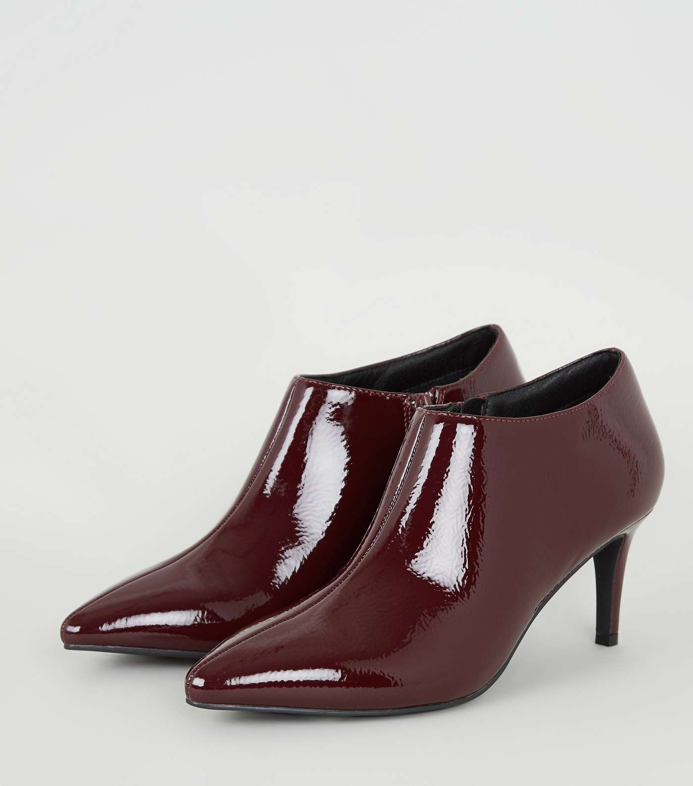Dark Red Patent Pointed Shoe Boots Image 3