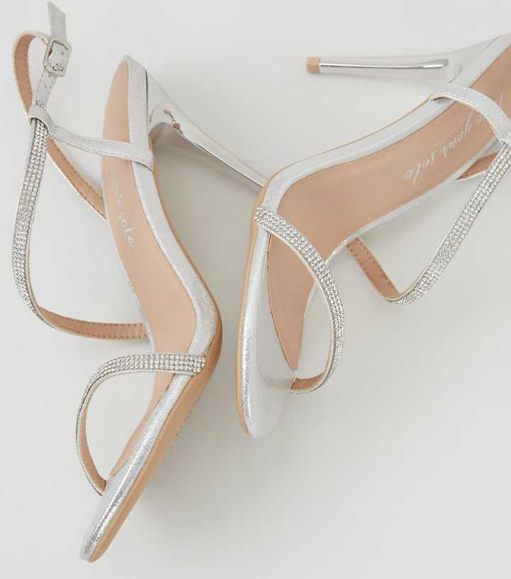 Diamante Asymmetric Strap Mules