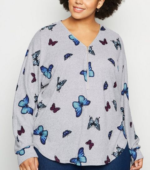 Mela Curves Light Grey Butterfly Jumper