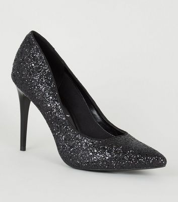 black glitter shoes