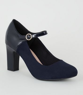 navy patent court shoes wide fit