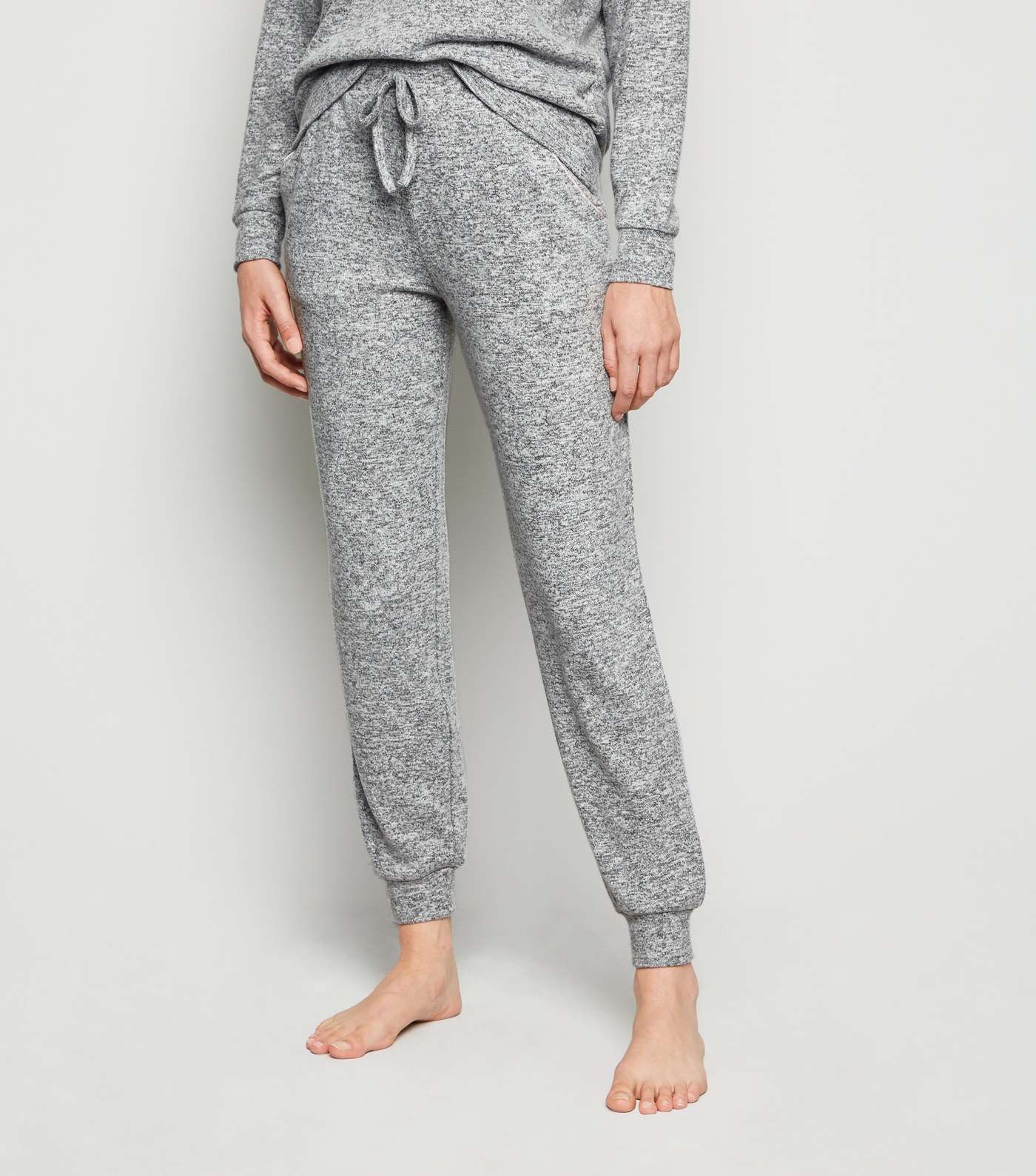 Grey Brushed Pyjama Joggers Image 2