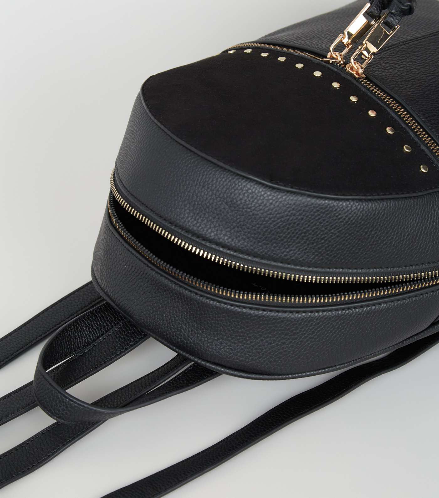Black Leather-Look Studded Backpack Image 3