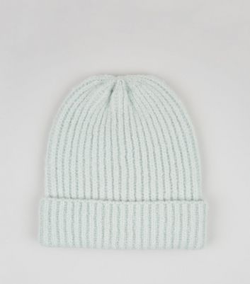 mint green beanie hat