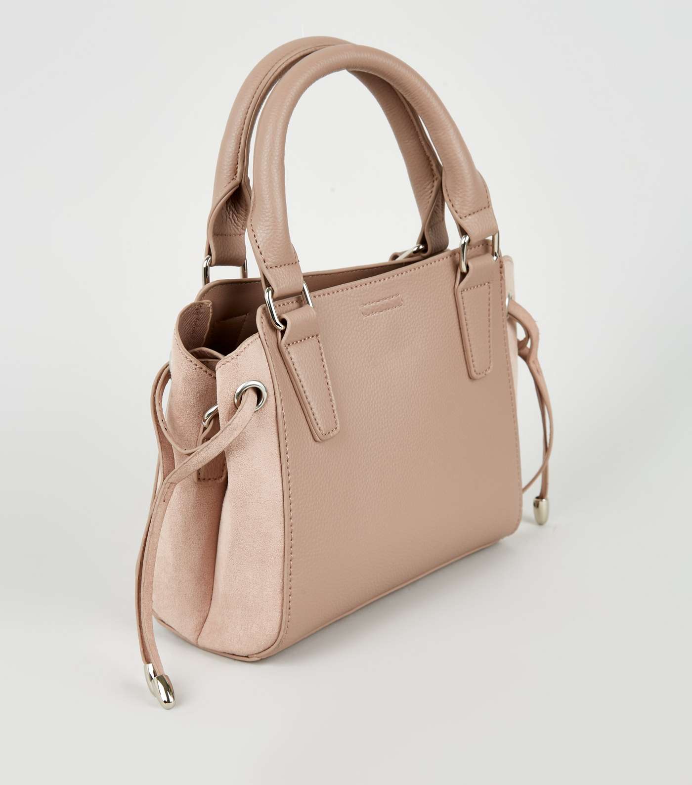 Pale Pink Leather-Look Tote Bag Image 3