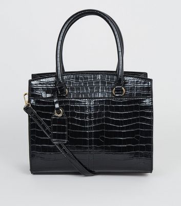 black croc handbag
