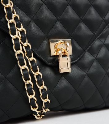 black padded handbag