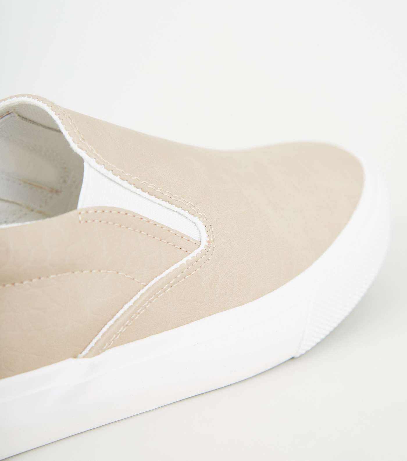 Light Brown Faux Croc Slip On Trainers Image 4