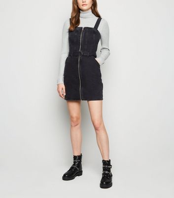 black denim zip dress