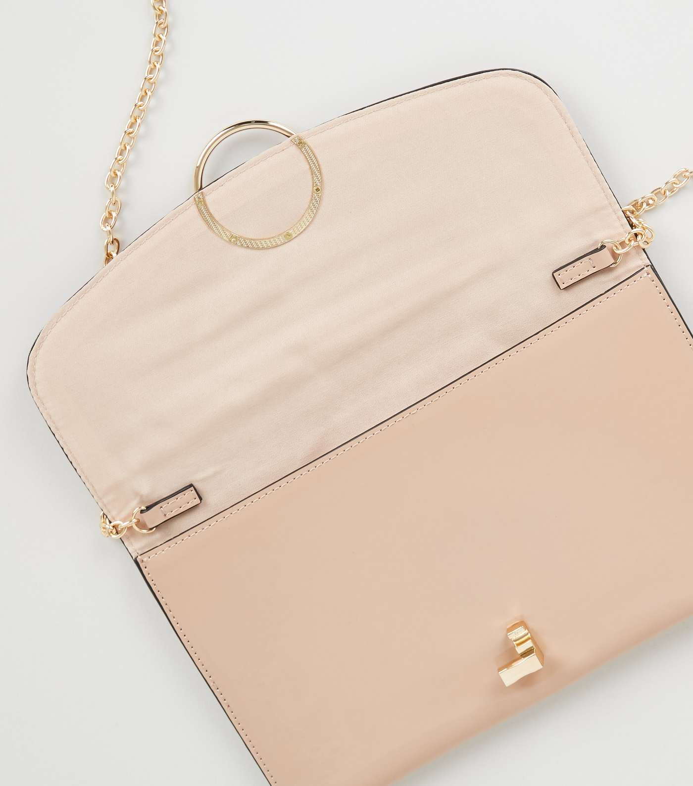 Pale Pink Patent Ring Clutch Bag Image 4