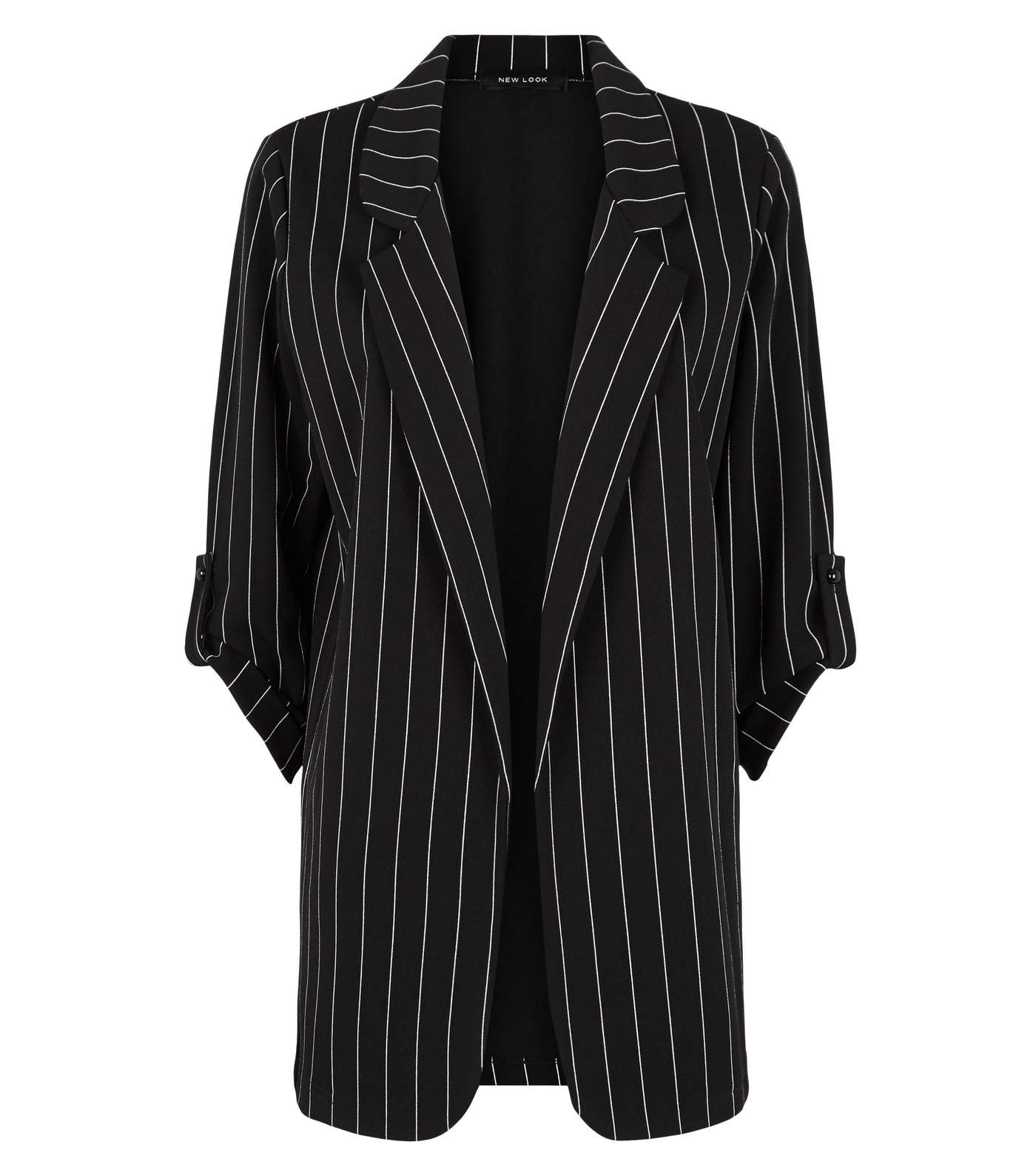 Black Pinstripe Jersey Blazer Image 4