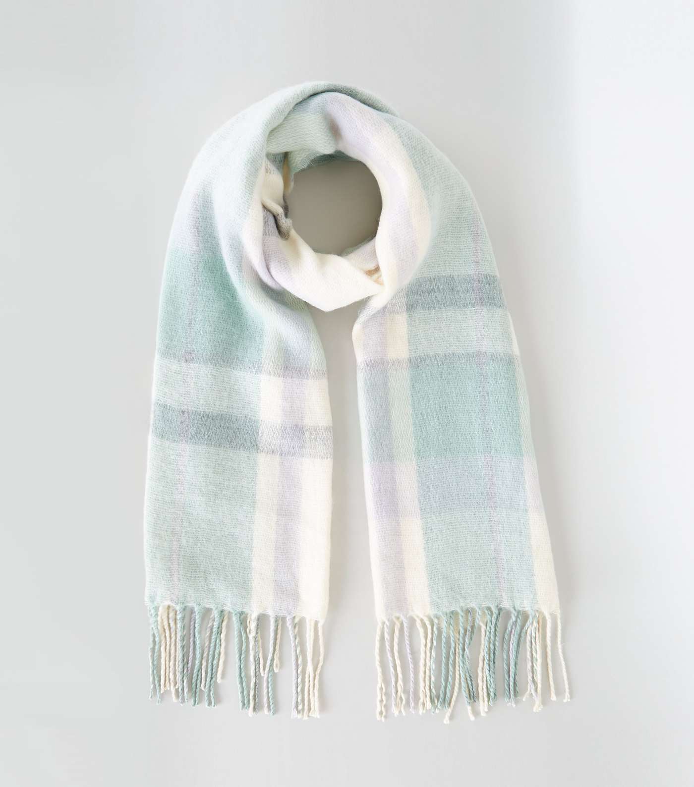 Mint Green Check Scarf