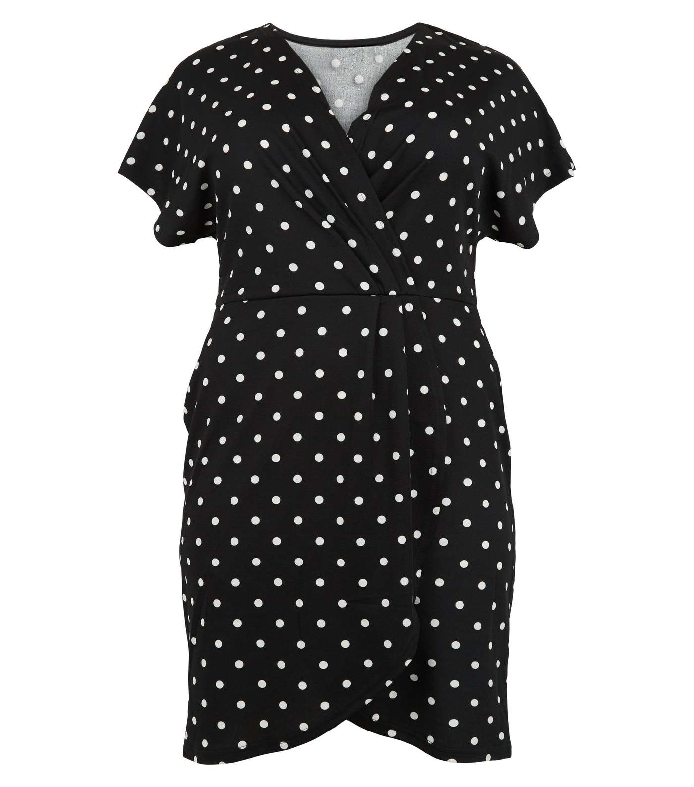 Mela Curves Black Polka Dot Wrap Dress Image 4