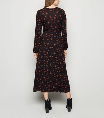 long sleeve midi tea dress