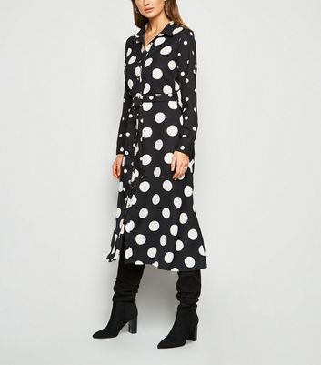 black spot shirt dress