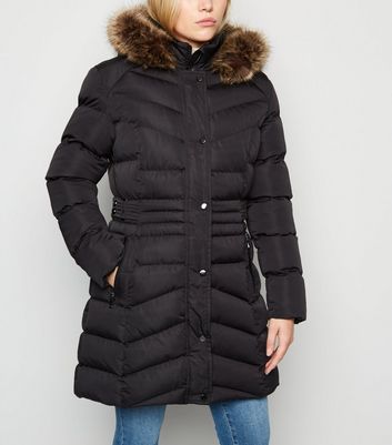 petite black padded coats