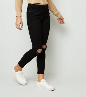 Girls black ripped 2025 skinny jeans