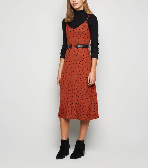 Rush Spot Midi Slip Dress