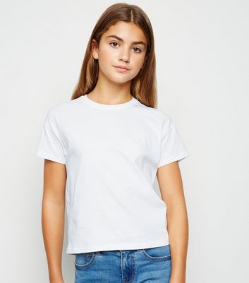 Girls White Organic Cotton T-Shirt 