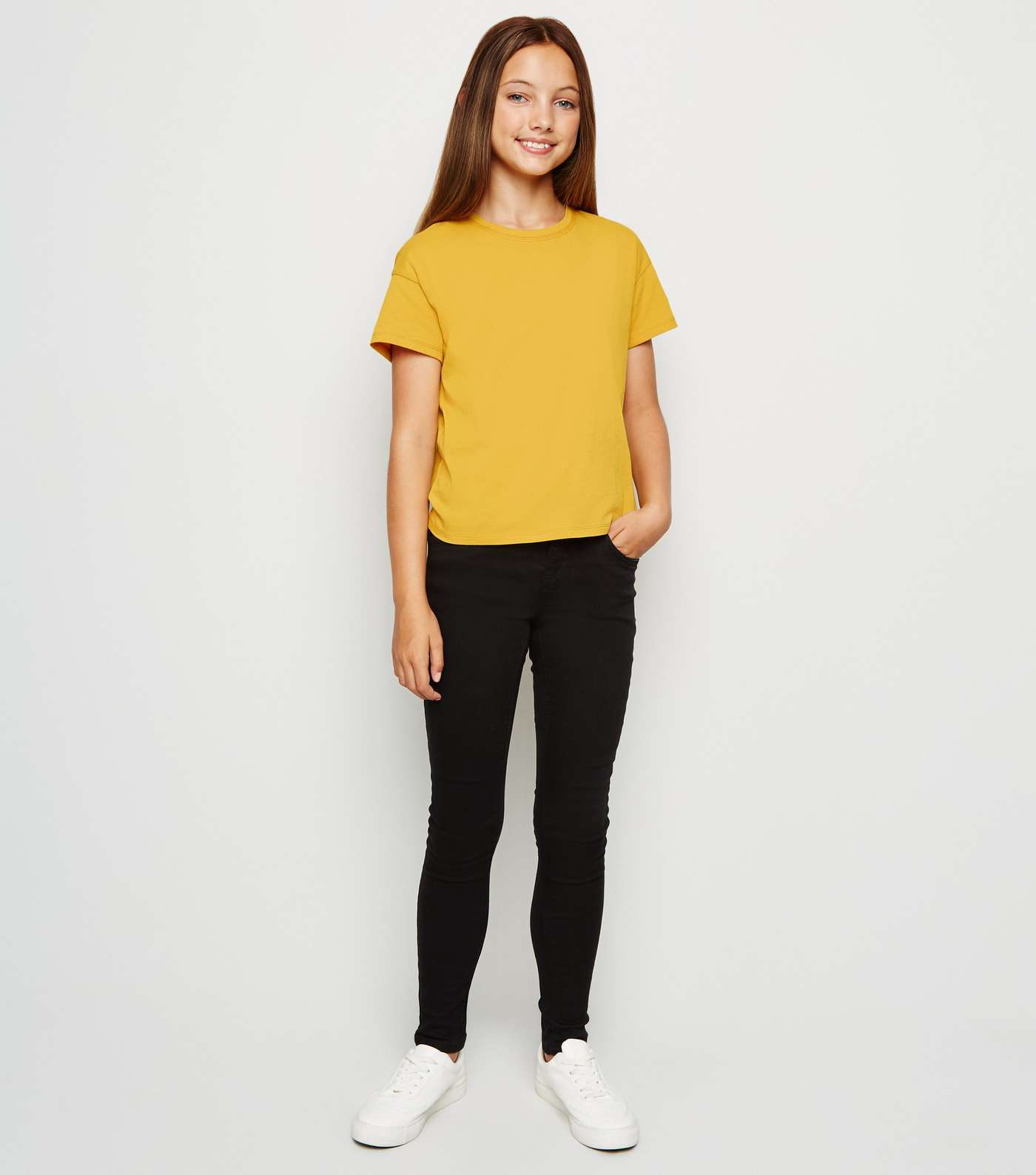 Girls Mustard Organic Cotton T-Shirt Image 2