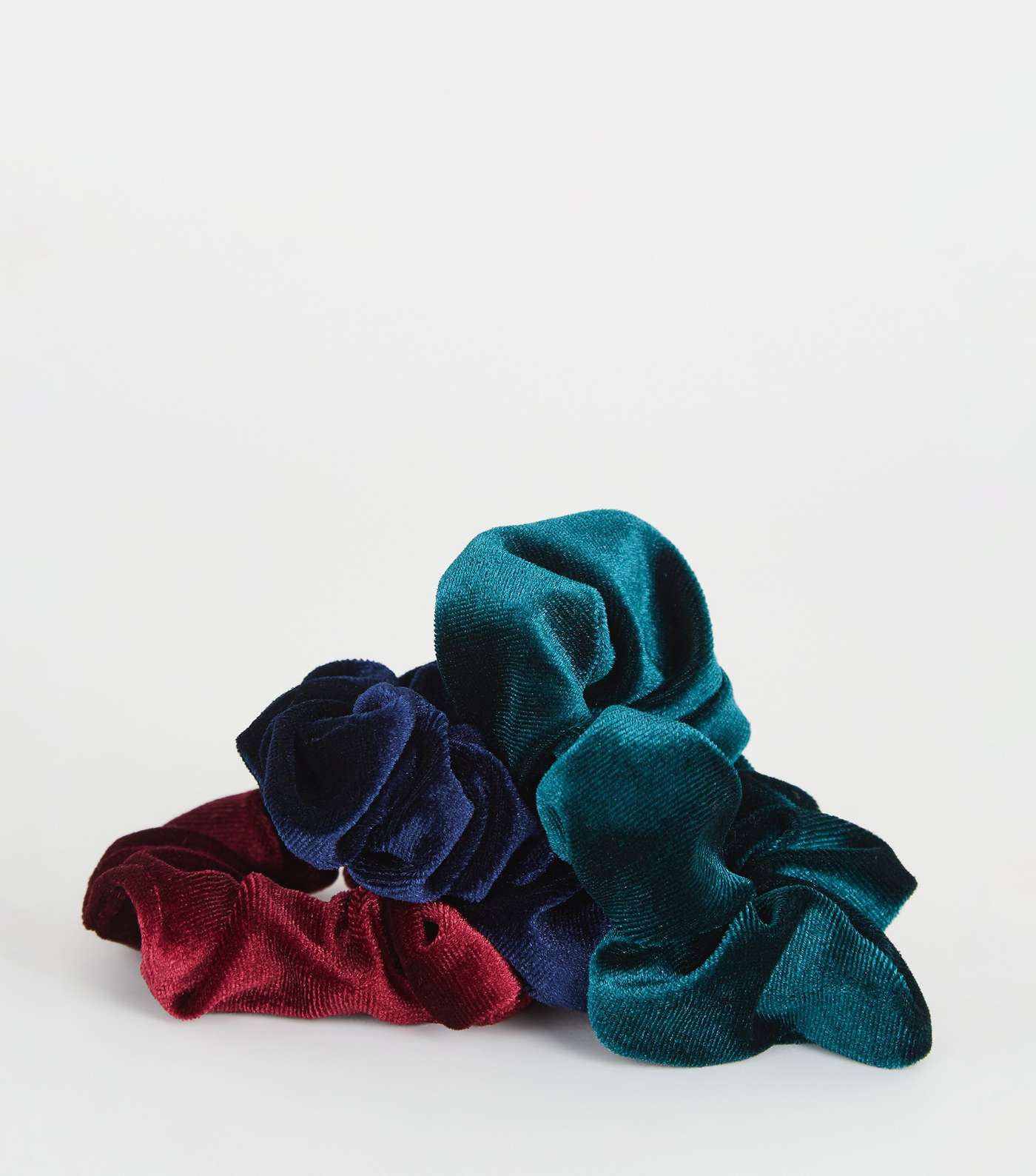 3 Pack Multicoloured Velvet Scrunchies Image 3