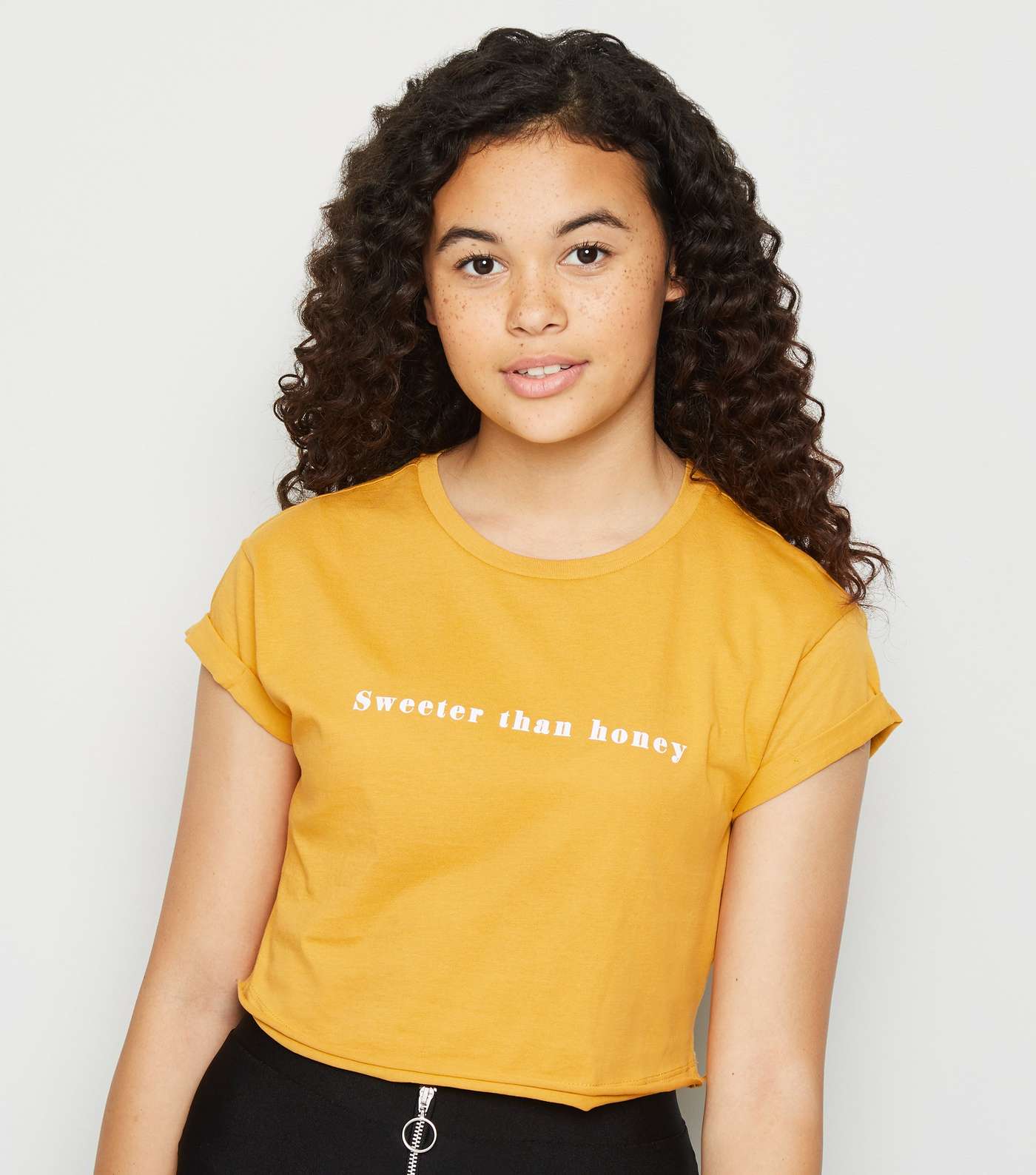 Girls Mustard Honey Slogan T-Shirt