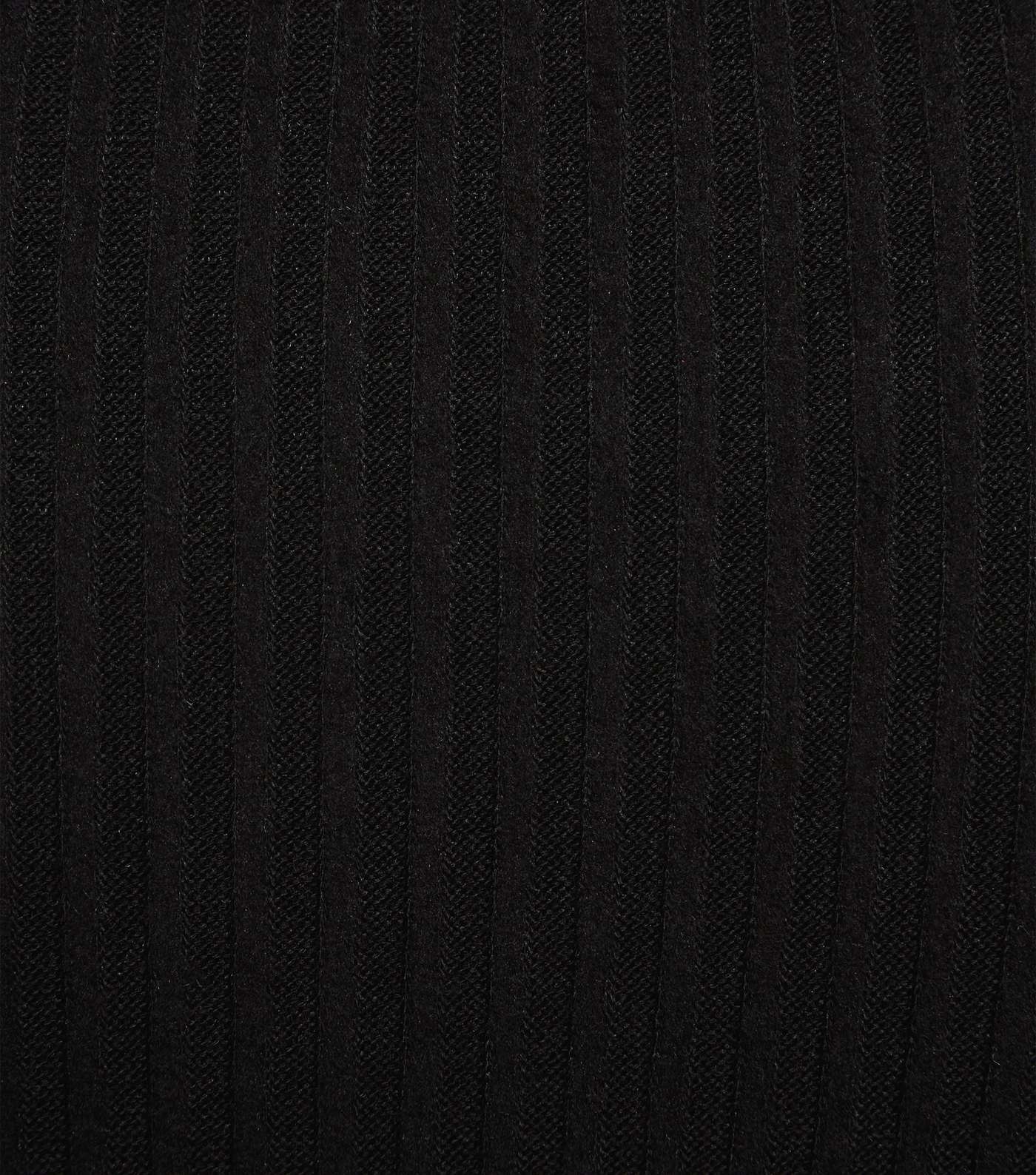 Black Ribbed Fine Knit Belted Tunic Dress Image 6