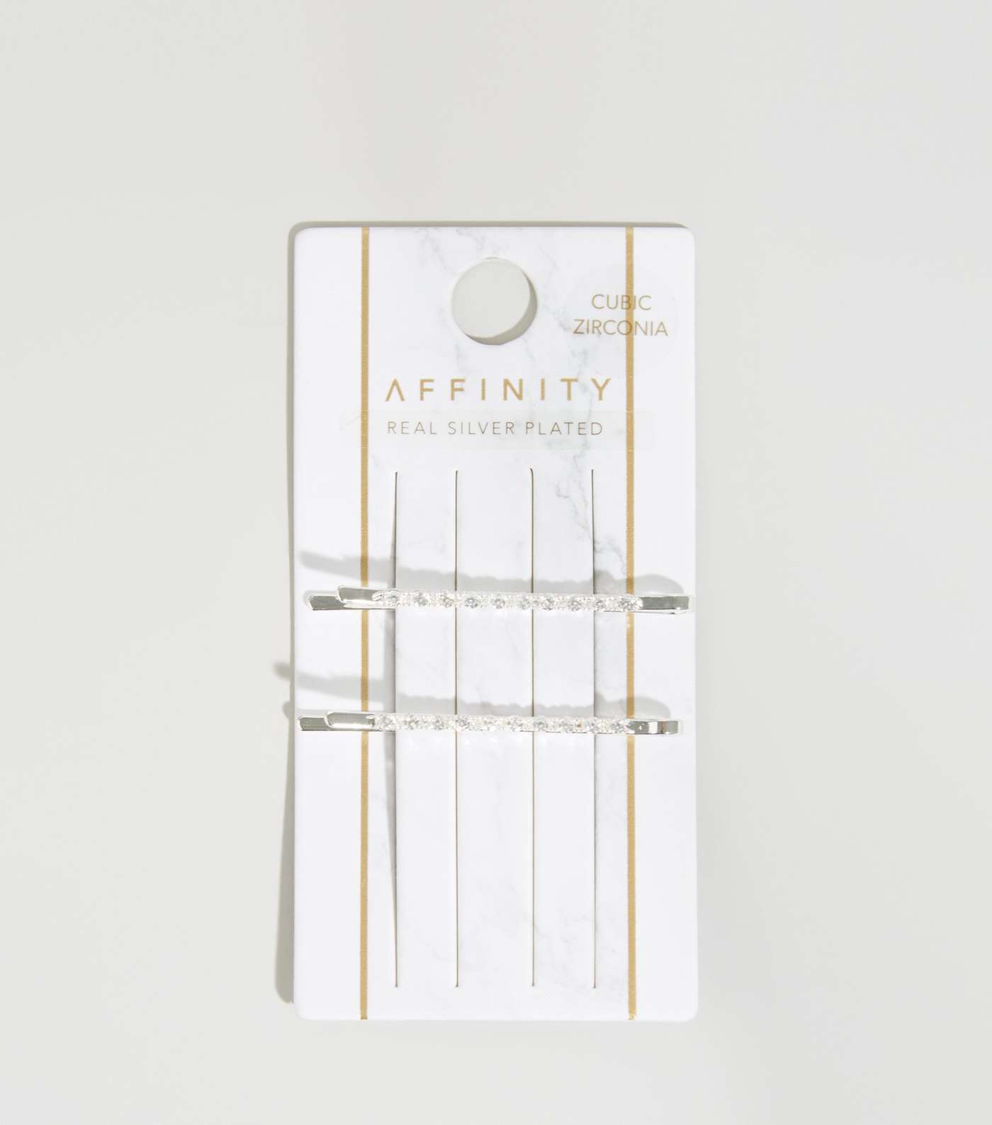 Affinity 2 Pack Silver Cubic Zirconia Hair Slides Image 4
