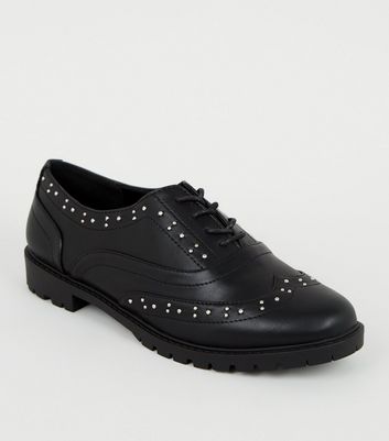 wide fit black leather shoes