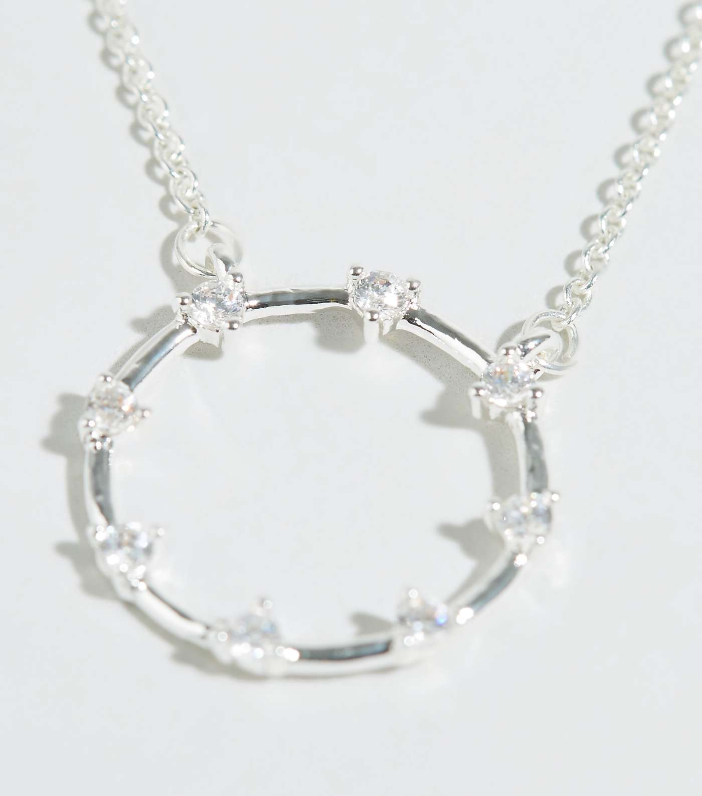 Affinity Silver Cubic Zirconia Circle Necklace Image 3