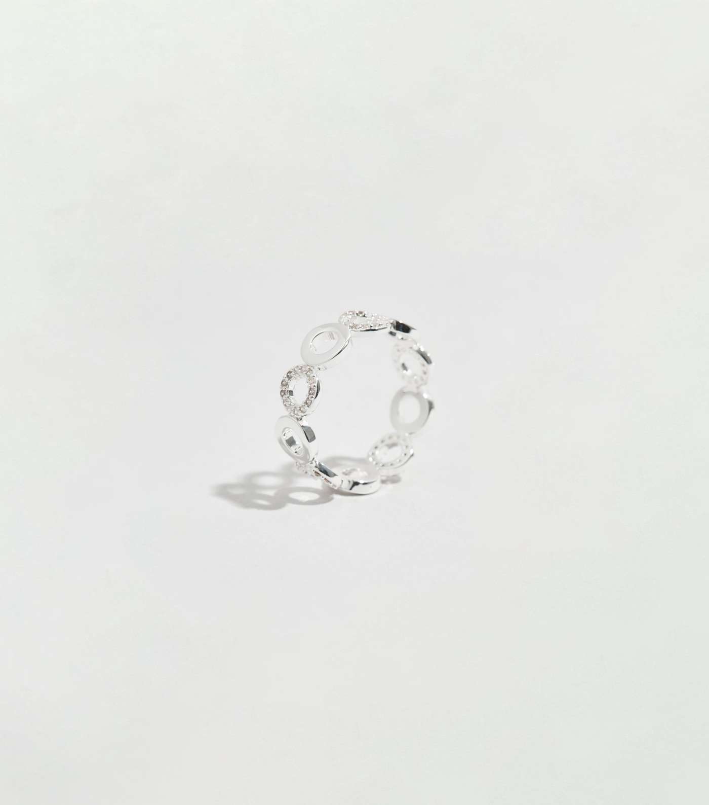 Affinity Silver Plated Circle Diamanté Ring Image 2