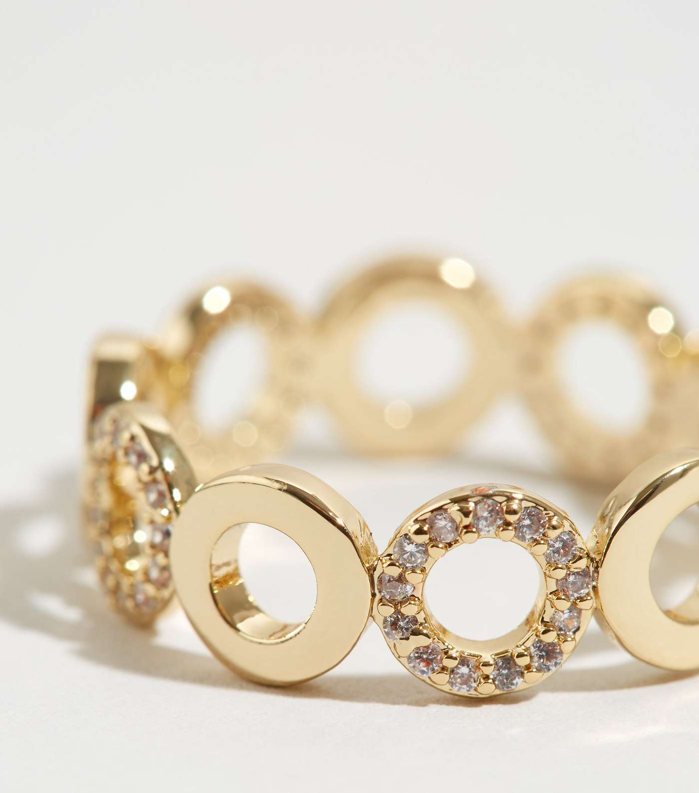 Affinity Gold Plated Circle Diamanté Ring Image 2