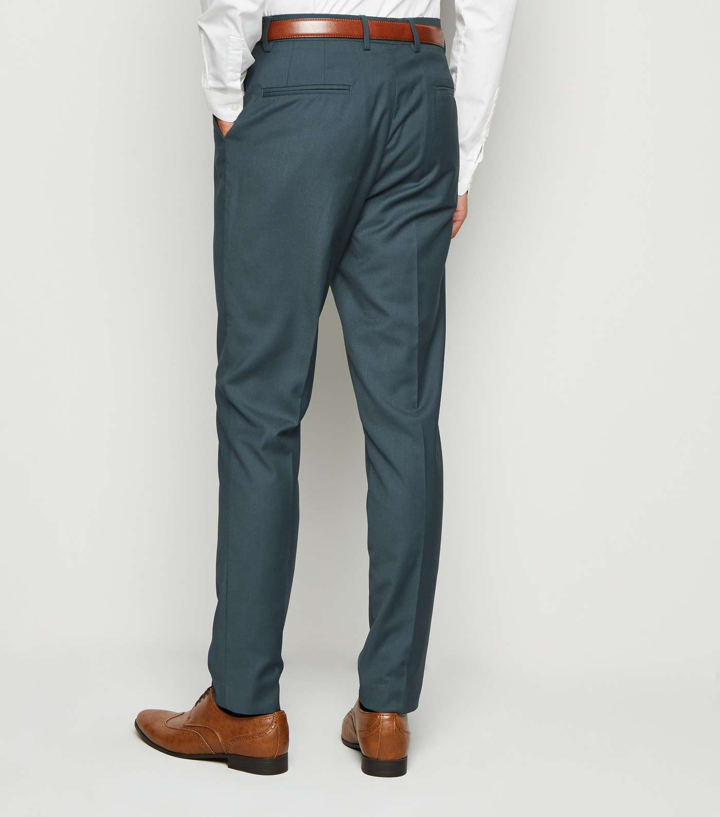 Dark Green Suit Trousers Image 3