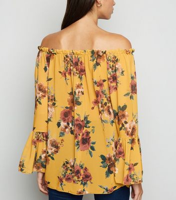 mustard chiffon top