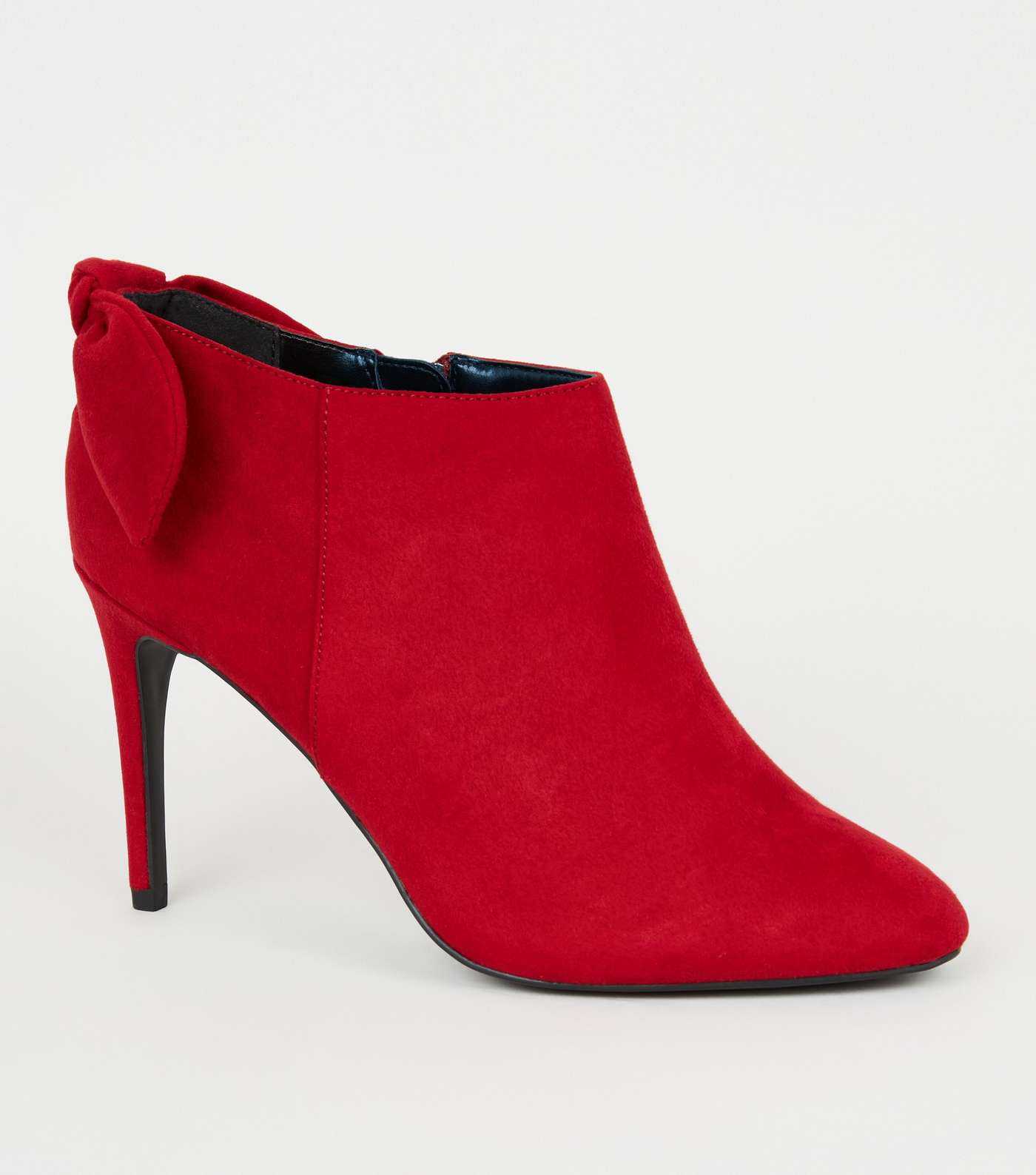 Red Suedette Bow Back Shoe Boots