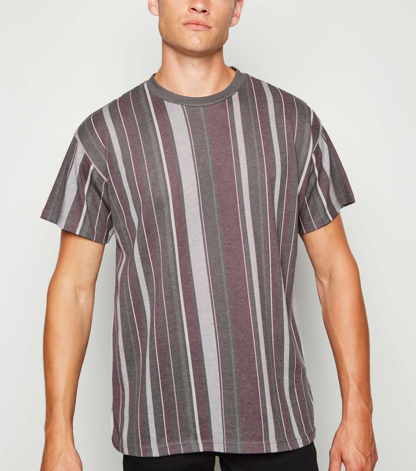Grey Vertical Stripe T-Shirt