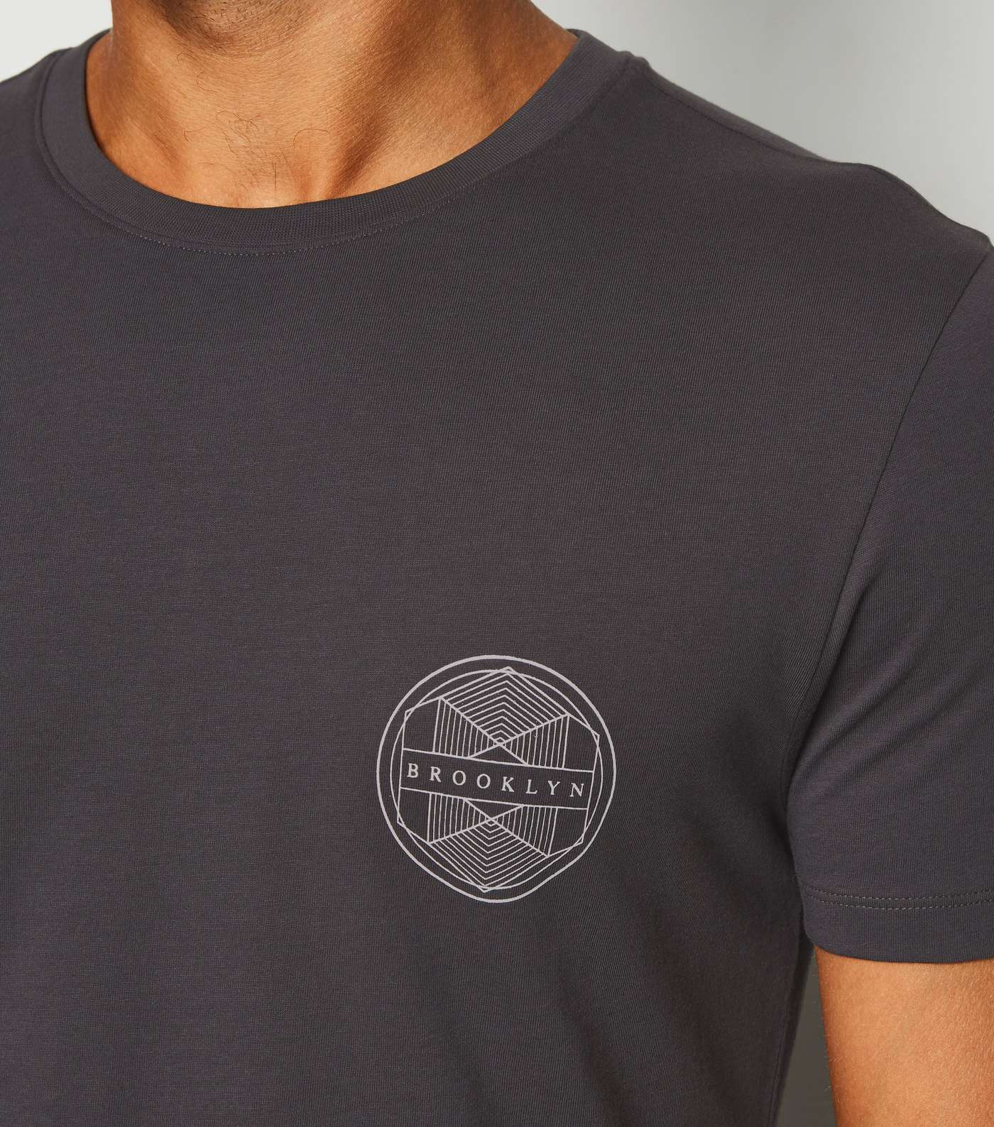 Dark Grey Brooklyn Motif T-Shirt Image 5