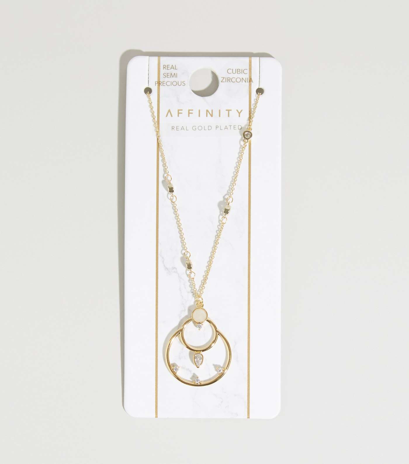 Affinity Gold Rose Quartz Circle Pendant Necklace Image 4