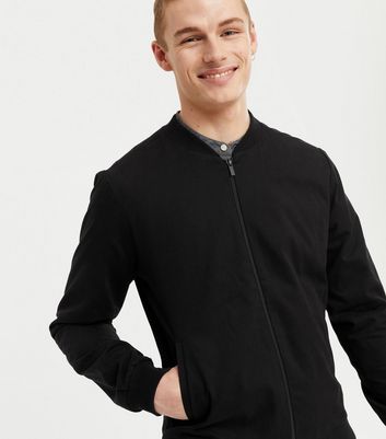 Image of Black Lightweight Bomber Jacket New Look