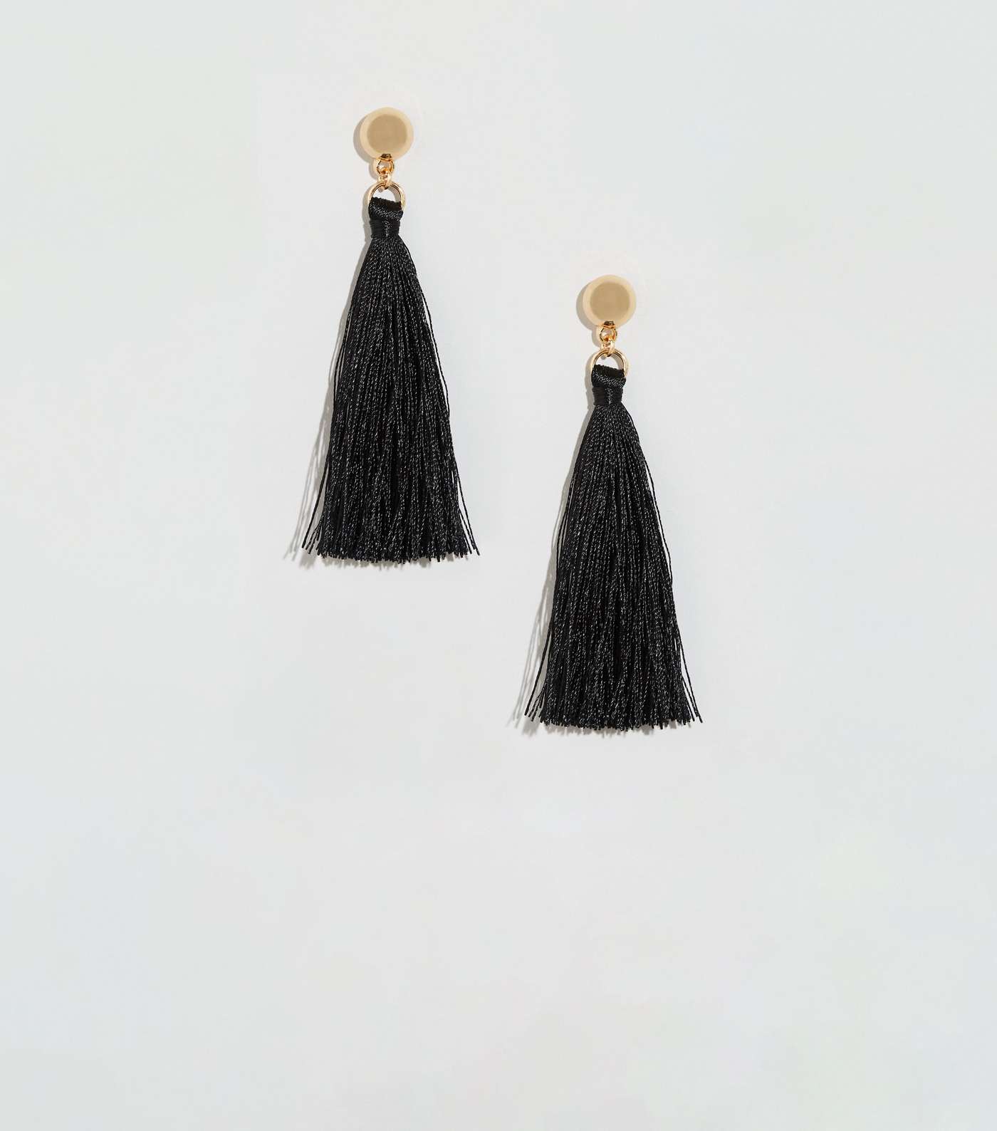 Black Tassel Drop Earrings